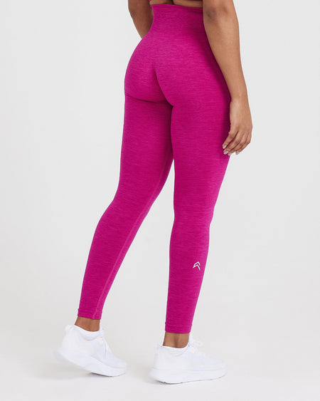 Pink High Waisted Gym Leggings - Fuchsia