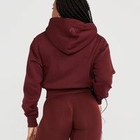 Classic Lounge Cropped Zip Through Hoodie | Rosewood