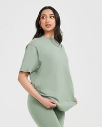 Classic Mirror Graphic Oversized T-Shirt | Washed Sage