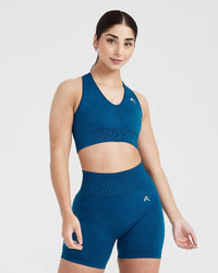 Classic Seamless 2.0 V-Neck Bralette | Petrol Blue Marl