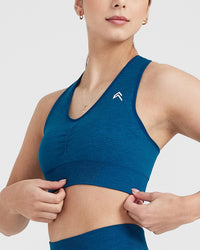 Classic Seamless 2.0 V-Neck Bralette | Petrol Blue Marl