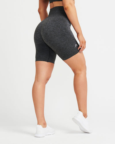 Womens Seamless Gym Shorts - Coal Marl