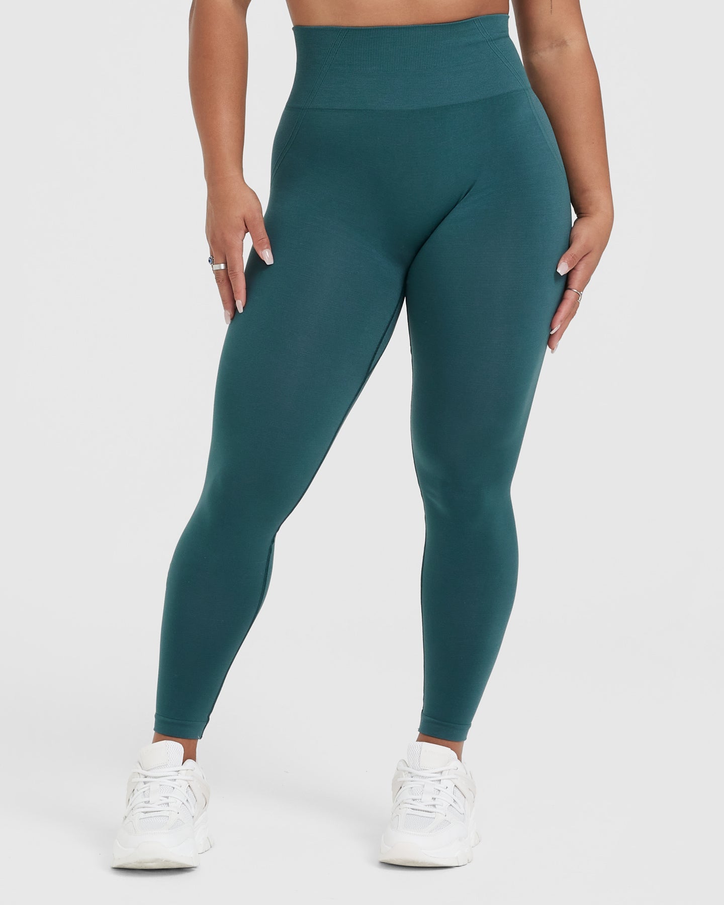 high Teal Reflective Piping High Waist Gym Legging, PrettyLittleThing