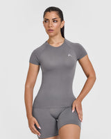 Go To Seamless Fitted Top | Ash Grey
