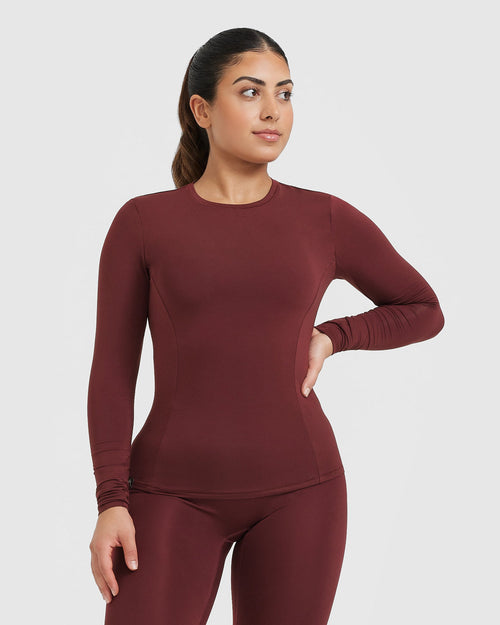 Oner Modal Mellow Soft Long Sleeve Top | Mulled Wine