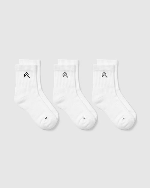 Oner Modal Mid Crew Socks 3 Pack | White