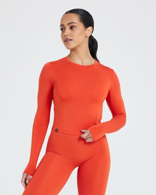 Oner Modal Mellow Soft Mid Long Sleeve Top | Spice