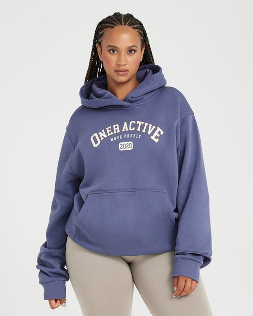 Oner Modal Oversized Club Hoodie | Slate Blue