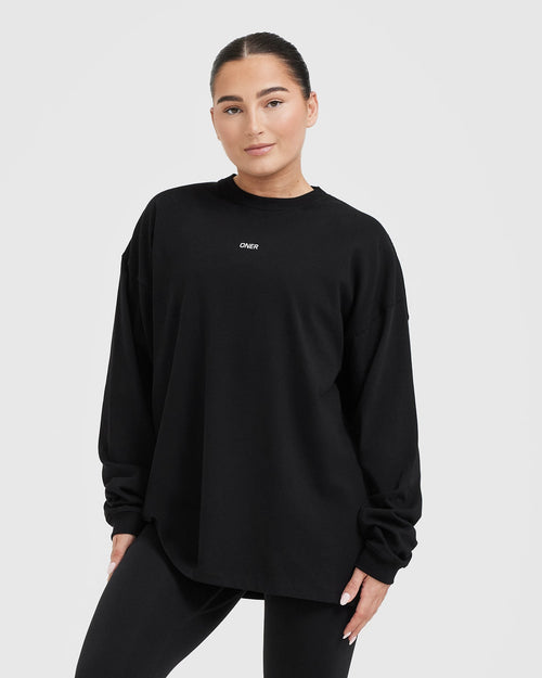 Oner Modal Raising The Bar Graphic Unisex Long Sleeve Top | Black