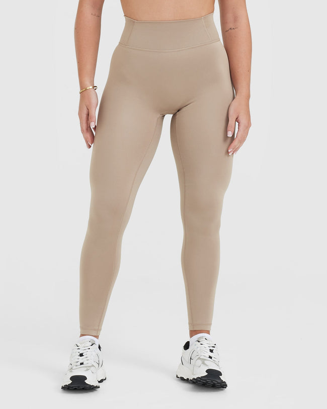 High Waist Gym Leggings - Washed Sandstone - Women's