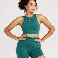 Classic Seamless Crop Top | Mineral Green Marl