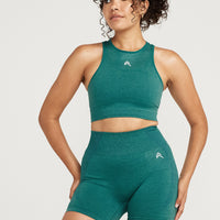 Classic Seamless Crop Top | Mineral Green Marl