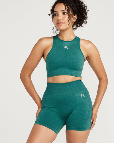 Classic Seamless Crop Top | Mineral Green Marl