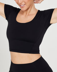 Timeless Crop Short Sleeve Tee | Black