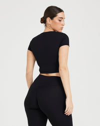 Timeless Crop Short Sleeve Tee | Black