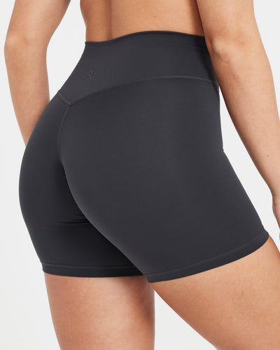 Womens Seamless Gym Shorts - Coal Marl