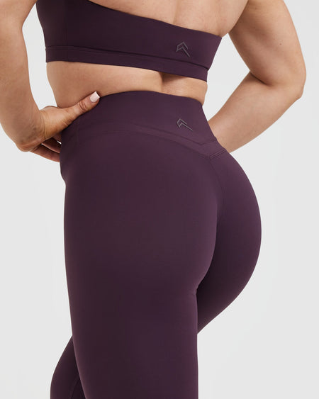 High waist training tights, Dark Purple